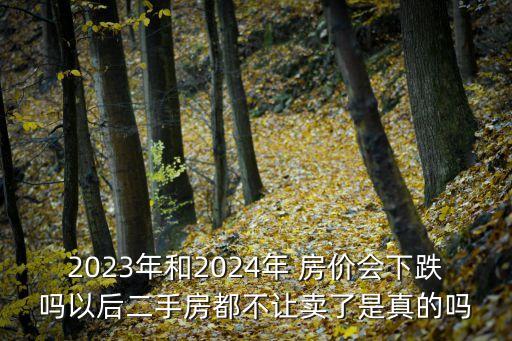 2023年和2024年 房价会下跌吗以后二手房都不让卖了是真的吗