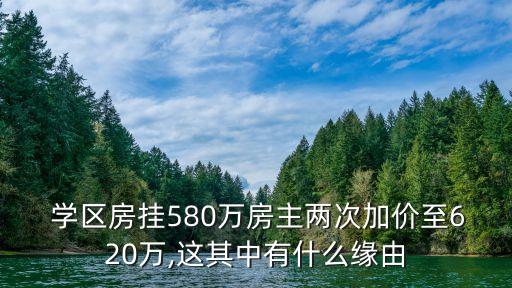  学区房挂580万房主两次加价至620万,这其中有什么缘由