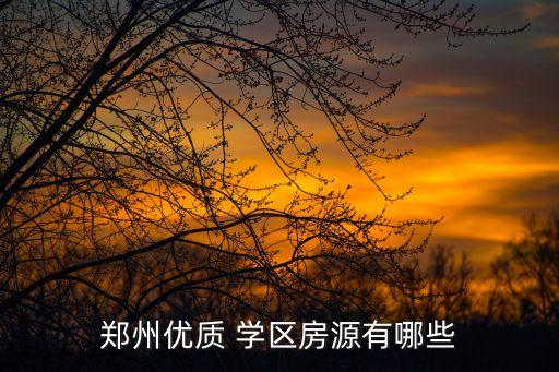 郑州优质 学区房源有哪些