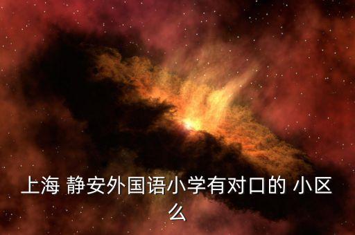 上海 静安外国语小学有对口的 小区么