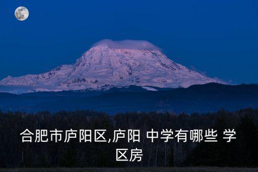 合肥市庐阳区,庐阳 中学有哪些 学区房
