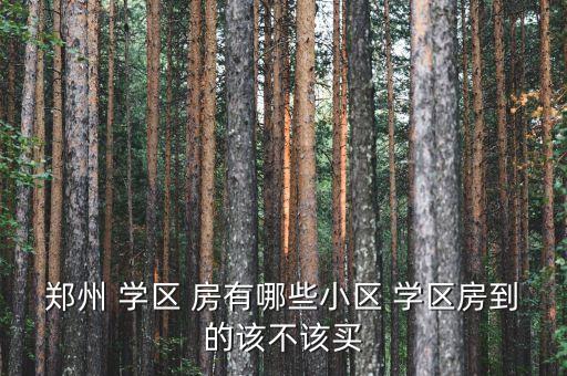 郑州 学区 房有哪些小区 学区房到的该不该买
