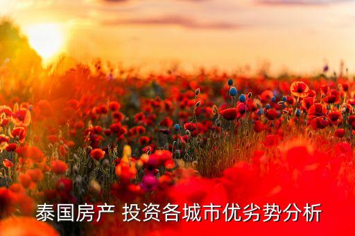  泰国房产 投资各城市优劣势分析