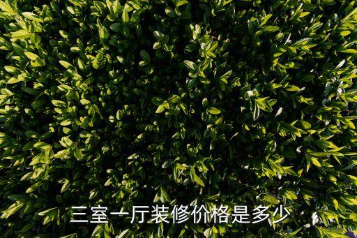  三室一厅装修价格是多少