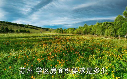 苏州 学区房面积要求是多少