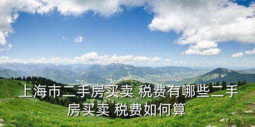  上海市二手房买卖 税费有哪些二手房买卖 税费如何算