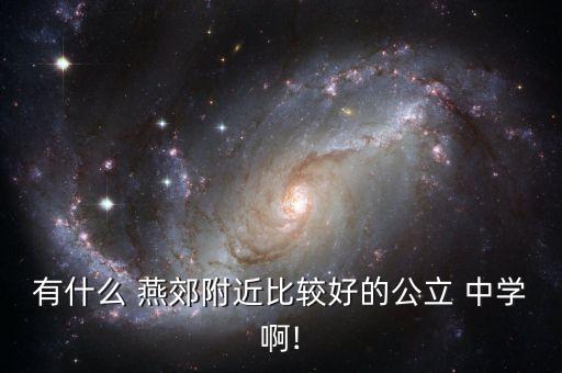 有什么 燕郊附近比较好的公立 中学啊!