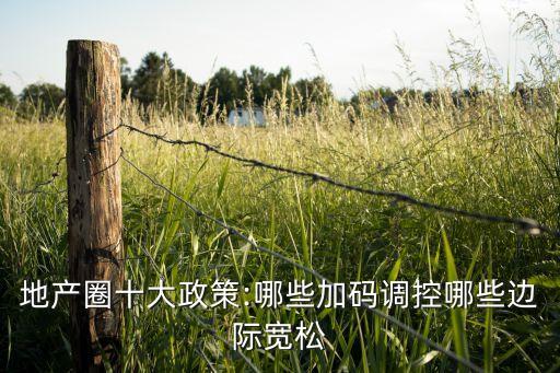 地产圈十大政策:哪些加码调控哪些边际宽松