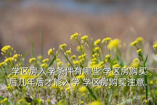 学区房买多少年才可以上学