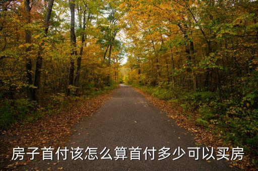 房子首付该怎么算首付多少可以买房