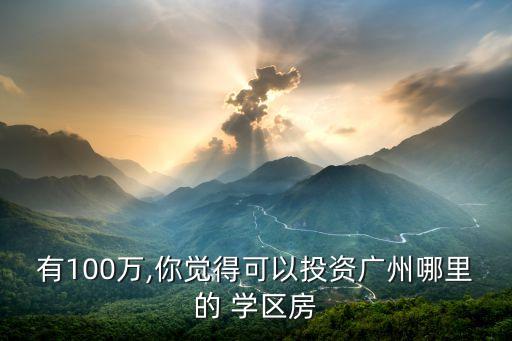 有100万,你觉得可以投资广州哪里的 学区房