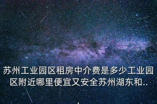 苏州工业园区租房中介费是多少工业园区附近哪里便宜又安全苏州湖东和...