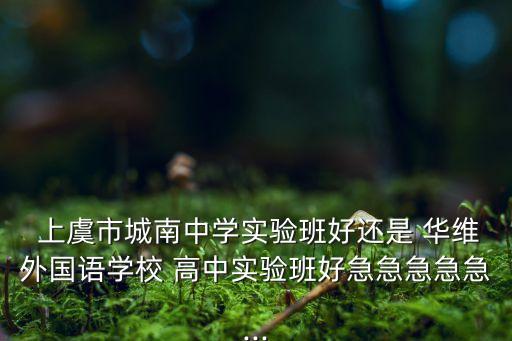  上虞市城南中学实验班好还是 华维外国语学校 高中实验班好急急急急急...