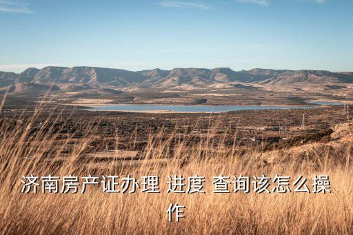济南房产证办理 进度 查询该怎么操作