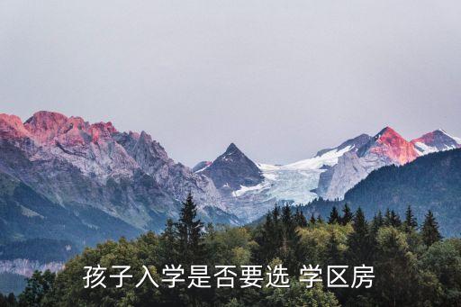 孩子入学是否要选 学区房