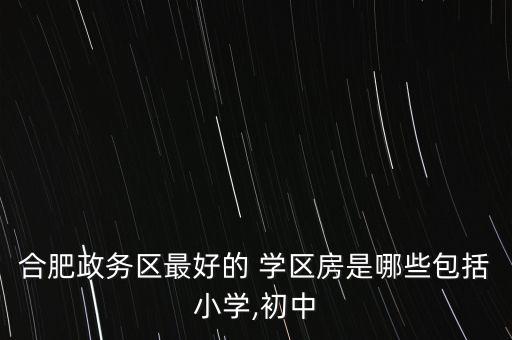 合肥政务区最好的 学区房是哪些包括小学,初中