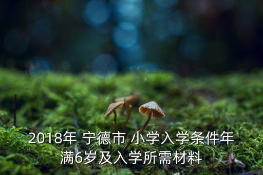 2018年 宁德市 小学入学条件年满6岁及入学所需材料