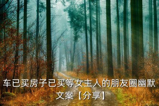 车已买房子已买等女主人的朋友圈幽默 文案【分享】