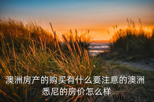 澳洲房产的购买有什么要注意的澳洲 悉尼的房价怎么样