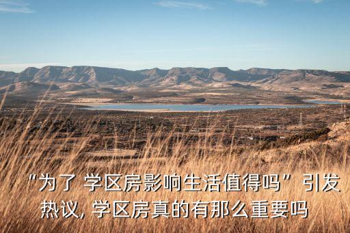 “为了 学区房影响生活值得吗”引发热议, 学区房真的有那么重要吗
