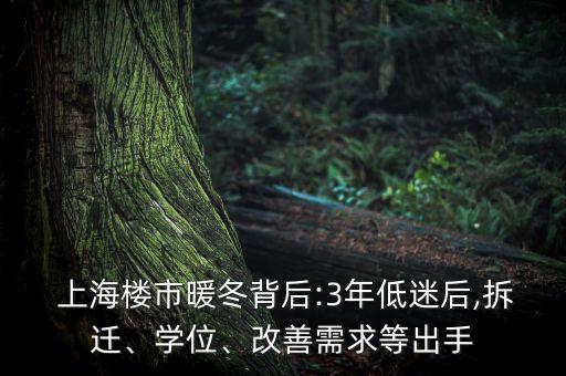  上海楼市暖冬背后:3年低迷后,拆迁、学位、改善需求等出手