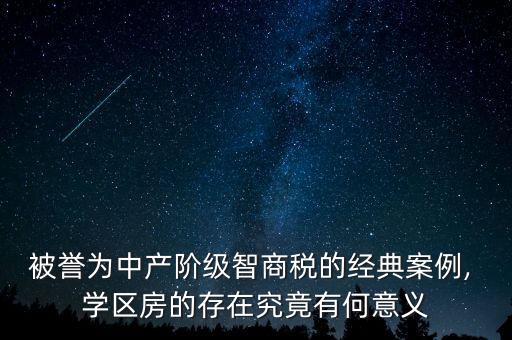 被誉为中产阶级智商税的经典案例, 学区房的存在究竟有何意义