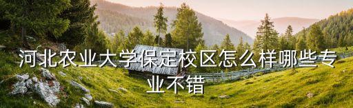  河北农业大学保定校区怎么样哪些专业不错
