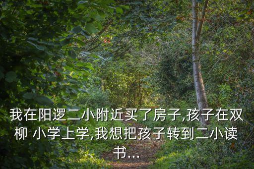 我在阳逻二小附近买了房子,孩子在双柳 小学上学,我想把孩子转到二小读书...