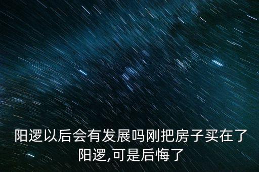  阳逻以后会有发展吗刚把房子买在了 阳逻,可是后悔了