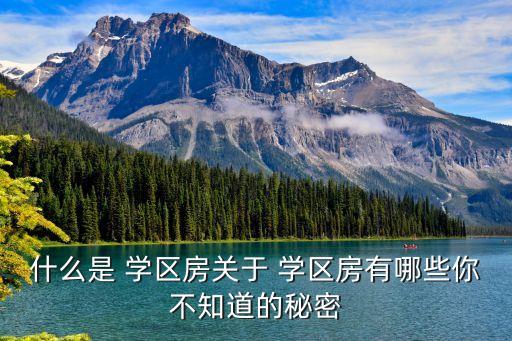 什么是 学区房关于 学区房有哪些你不知道的秘密