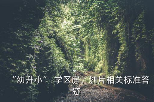 “幼升小” 学区房、划片相关标准答疑