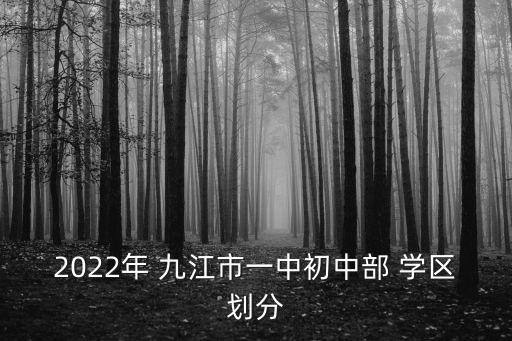 2022年 九江市一中初中部 学区划分