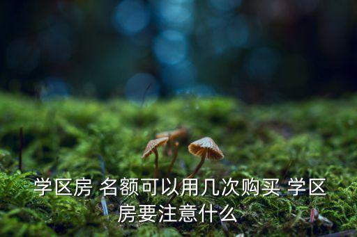  学区房 名额可以用几次购买 学区房要注意什么