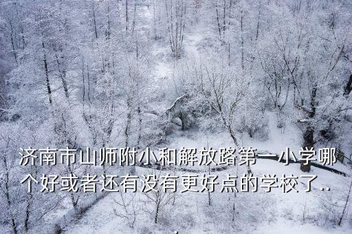  济南市山师附小和解放路第一小学哪个好或者还有没有更好点的学校了...