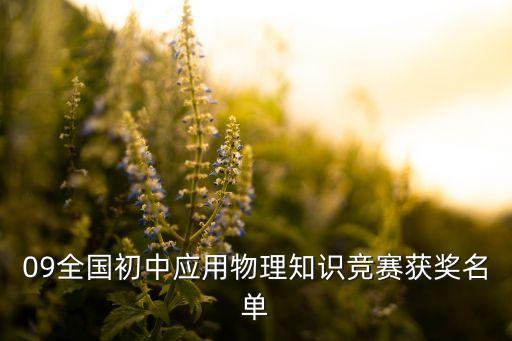 09全国初中应用物理知识竞赛获奖名单