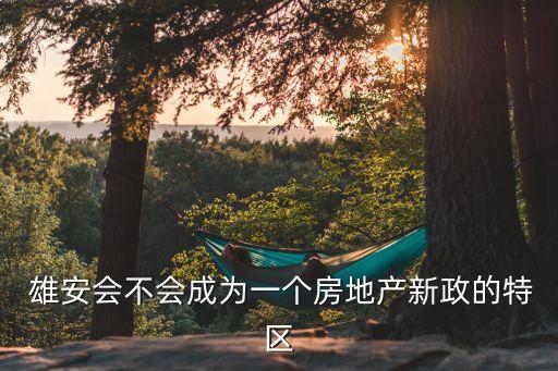  雄安会不会成为一个房地产新政的特区