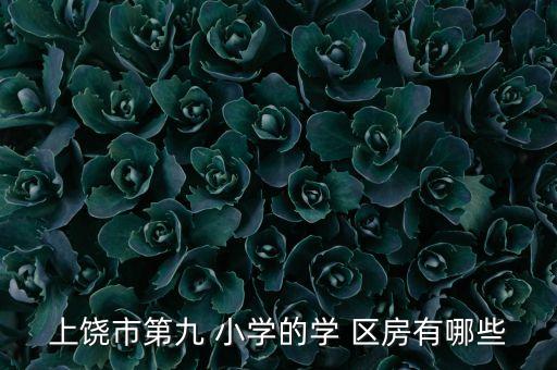 上饶市第九 小学的学 区房有哪些