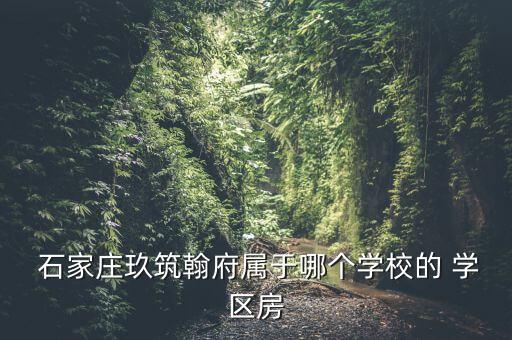  石家庄玖筑翰府属于哪个学校的 学区房