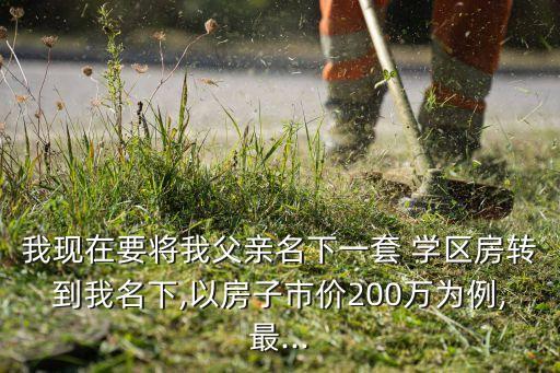 我现在要将我父亲名下一套 学区房转到我名下,以房子市价200万为例,最...