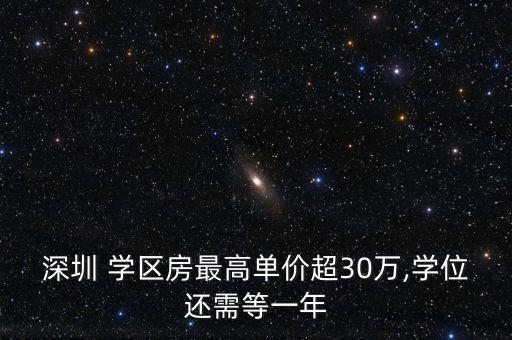 深圳 学区房最高单价超30万,学位还需等一年