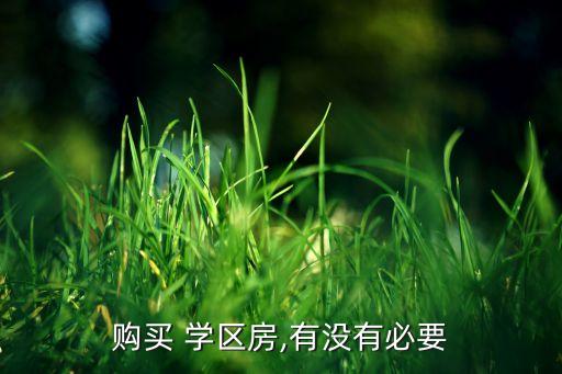 购买 学区房,有没有必要