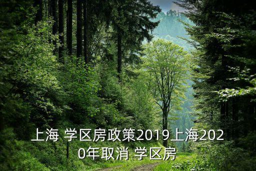 上海 学区房政策2019上海2020年取消 学区房