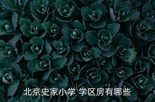 北京史家小学 学区房有哪些