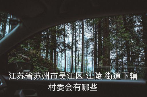 江苏省苏州市吴江区 江陵 街道下辖村委会有哪些