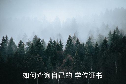 如何查询自己的 学位证书