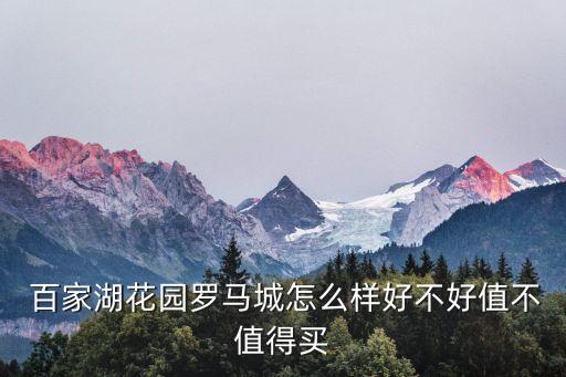  百家湖花园罗马城怎么样好不好值不值得买