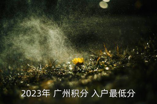 2023年 广州积分 入户最低分