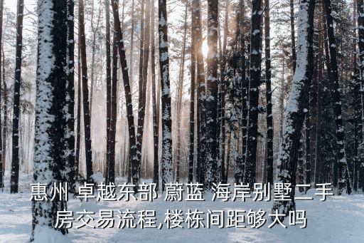 惠州 卓越东部 蔚蓝 海岸别墅二手房交易流程,楼栋间距够大吗