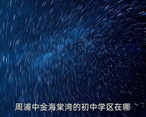 周浦中金海棠湾的初中学区在哪