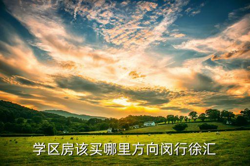 学区房该买哪里方向闵行徐汇